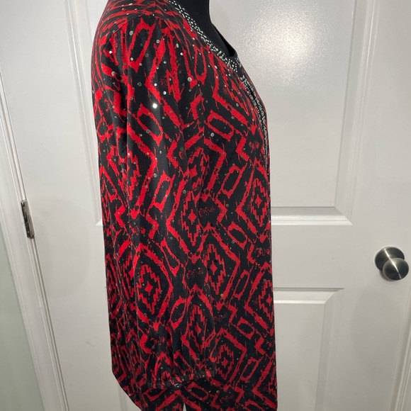 Cathy Daniels Ref  and Black Geometric Patterned Tunic Size Medium CB-70 - Picture 6 of 9